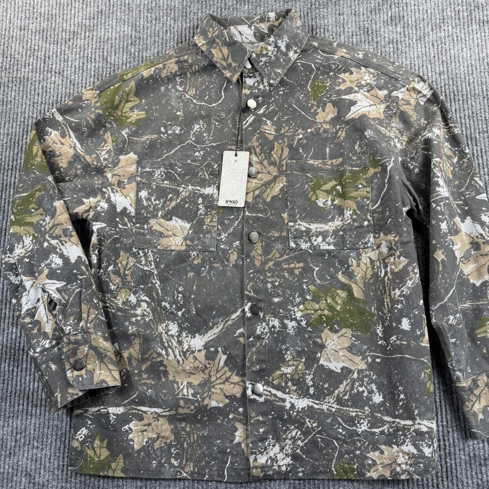 NOMAD By Craft + Flow Jacket Mens Small Camo‎ Canvas Shirt Jkt Snap Front New